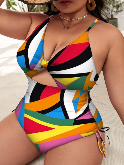 Maillot de bain grande taille multicolore 