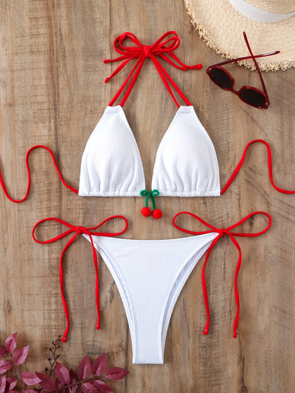 Maillot de bain blanc femme 2 pièces | modèle #RED SECRET